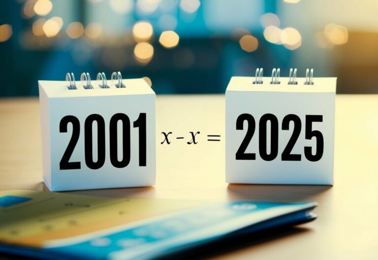 Quem nasceu em 2001 tem quantos anos em 2025?