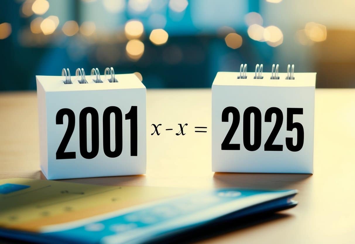 Quem nasceu em 2001 tem quantos anos em 2025?