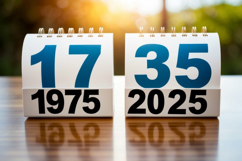 Quem nasceu em 1975 tem quantos anos em 2025?