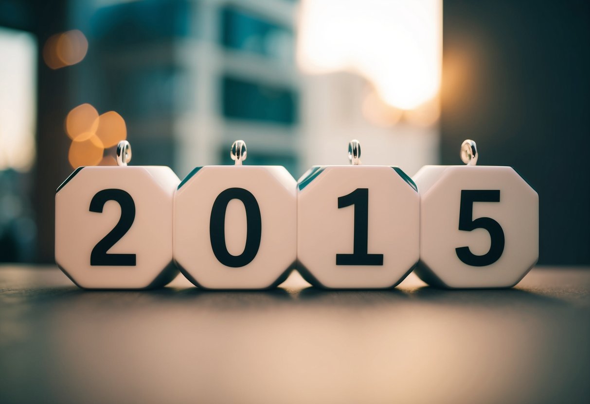 Um calendário mostrando os anos de 2013 e 2025 com uma clara progressão do tempo